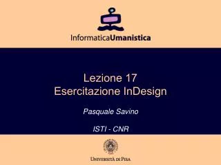 lezione 17 esercitazione indesign