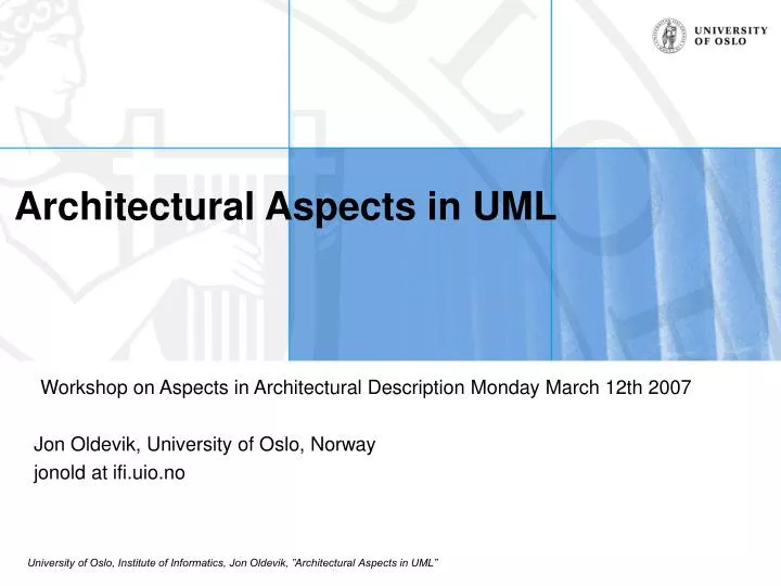 architectural aspects in uml