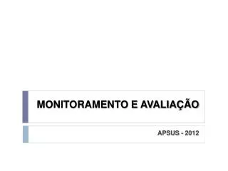 monitoramento e avalia o