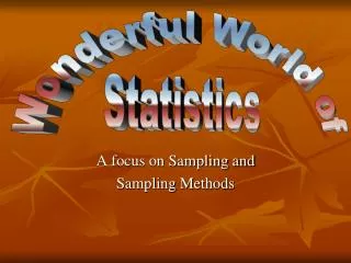 A focus on Sampling and Sampling Methods