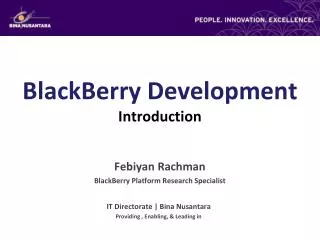 BlackBerry Development Introduction