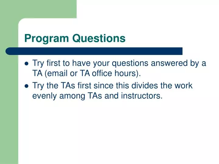 program questions