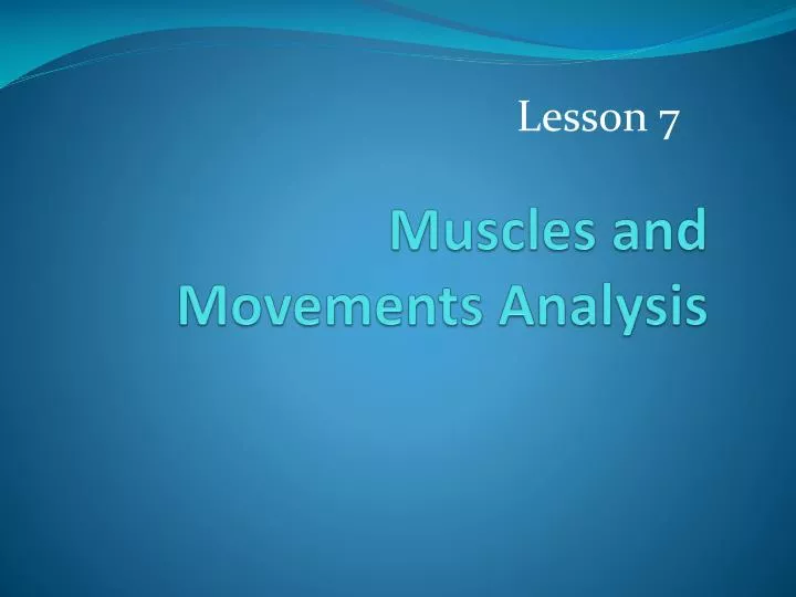 muscles and movements analysis