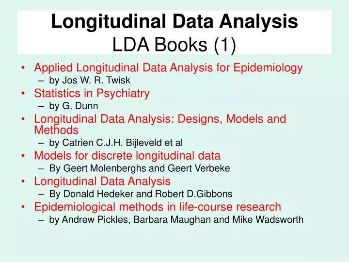longitudinal data analysis lda books 1
