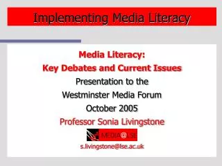 Implementing Media Literacy