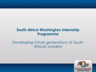 South Africa-Washington Internship Programme