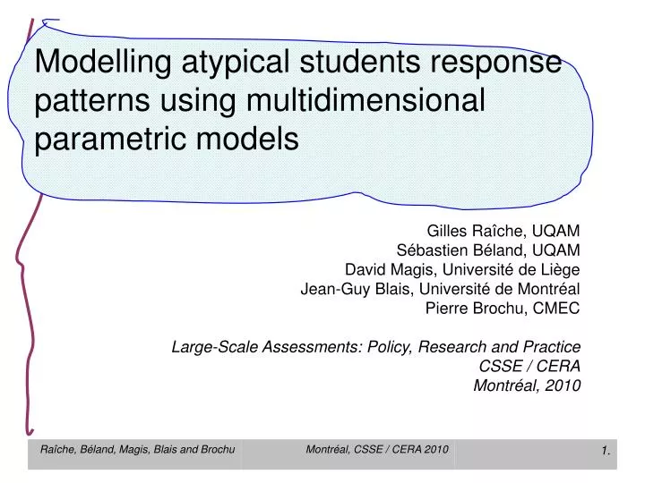 modelling atypical students response patterns using multidimensional parametric models