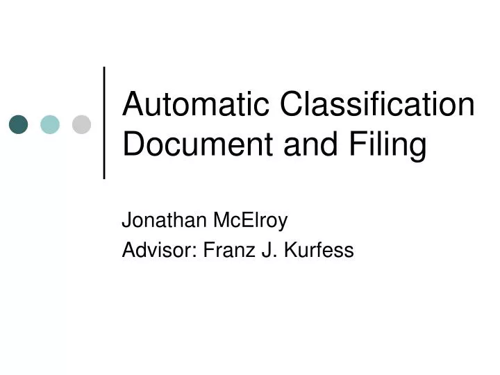 automatic classification document and filing