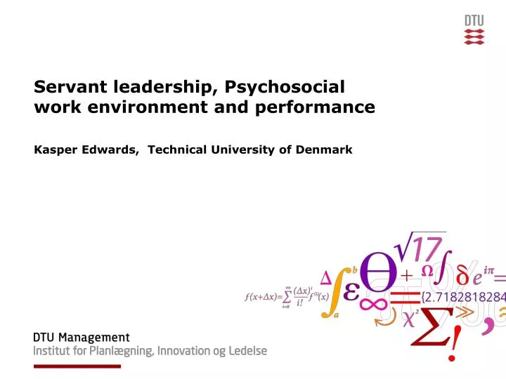 servant leadership psychosocial work environment and performance