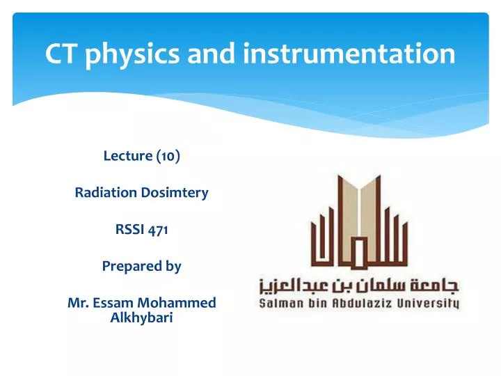 ct physics and instrumentation