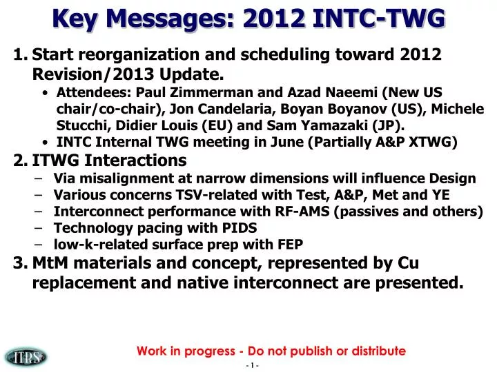 key messages 2012 intc twg