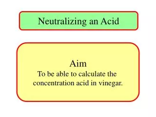 Neutralizing an Acid