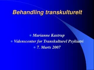 behandling transkulturelt