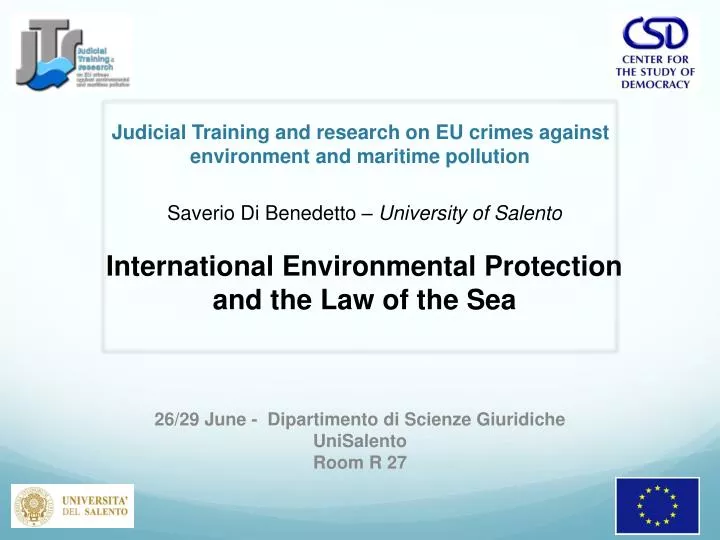 judicial training and research on eu crimes against environment and maritime pollution