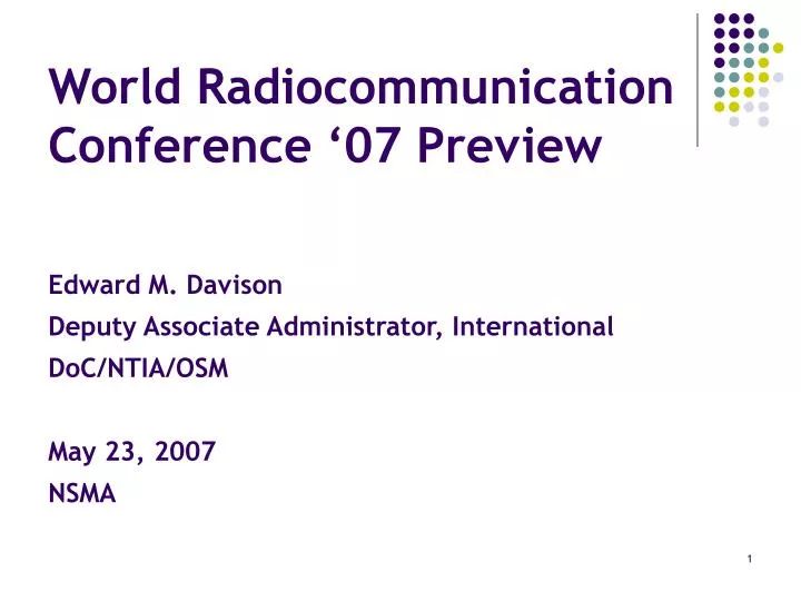 world radiocommunication conference 07 preview