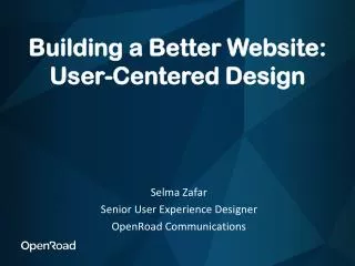 Building a Better Website: User-Centered Design