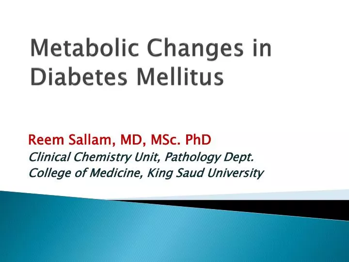metabolic changes in diabetes mellitus