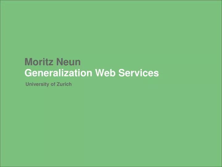 generalization web services