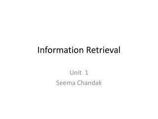 Information Retrieval