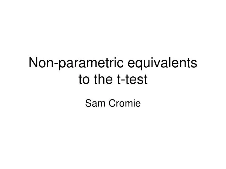 non parametric equivalents to the t test