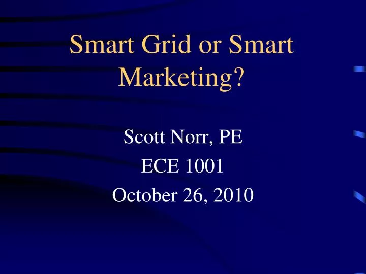smart grid or smart marketing