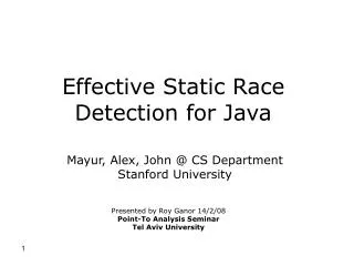 Effective Static Race Detection for Java