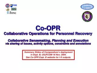 Co-OPR Collaborative Operations for Personnel Recovery
