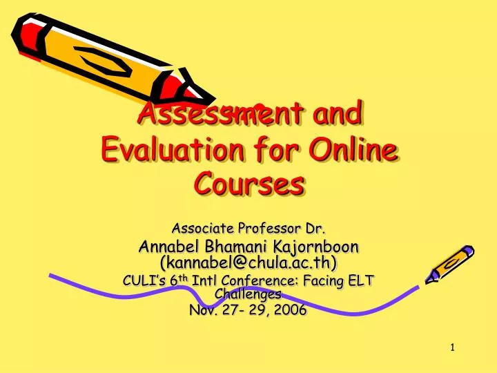 assessment and evaluation for online courses