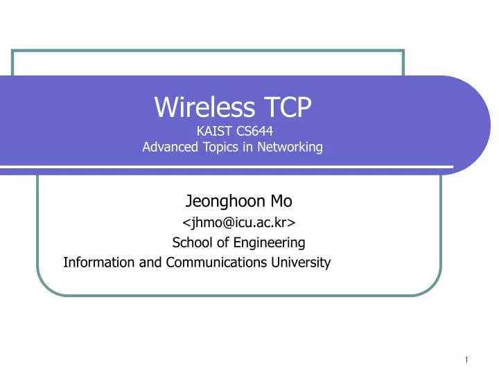 wireless tcp kaist cs644 advanced topics in networking