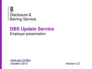 DBS Update Service Employer presentation