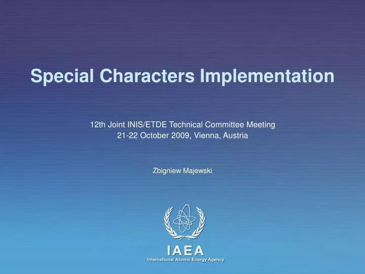 special characters implementation