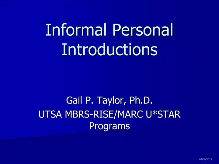 informal personal introductions