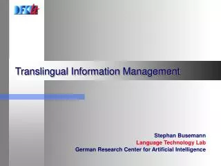 Translingual Information Management