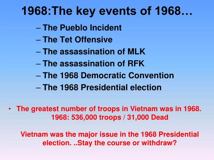 1968 the key events of 1968