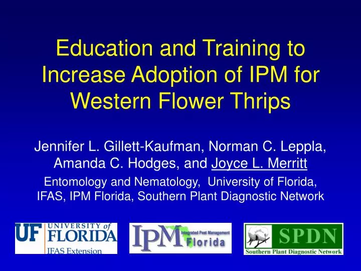 education and training to increase adoption of ipm for western flower thrips