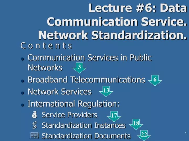 lecture 6 data communication service network standardization