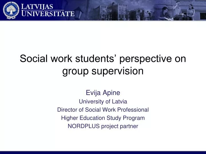 social work students perspective on group supervision