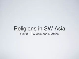 Religions in SW Asia
