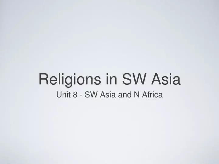 religions in sw asia