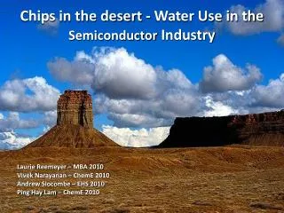 Chips in the desert - Water Use in the Semiconductor Industry