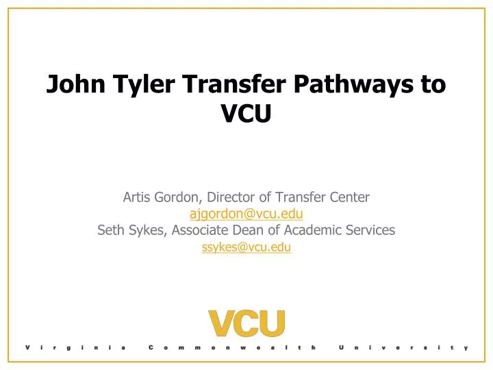 john tyler transfer pathways to vcu