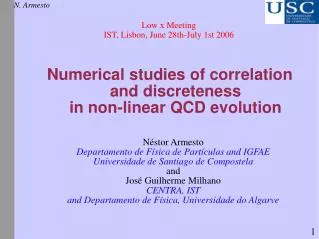 Numerical studies of correlation and discreteness in non-linear QCD evolution