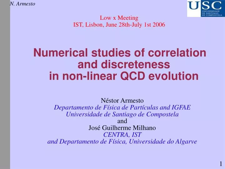 numerical studies of correlation and discreteness in non linear qcd evolution