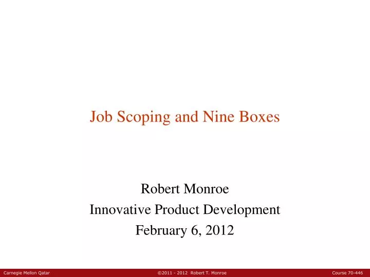 job scoping and nine boxes
