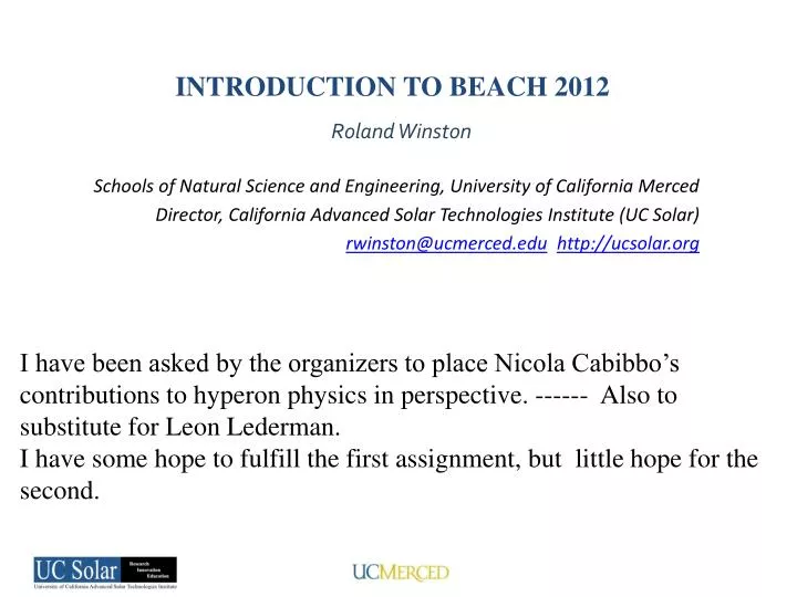 introduction to beach 2012