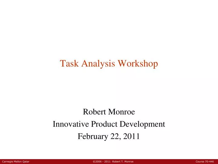 task analysis workshop