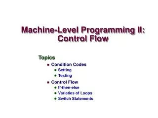 machine level programming ii control flow