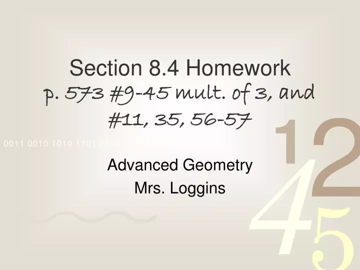 section 8 4 homework p 573 9 45 mult of 3 and 11 35 56 57