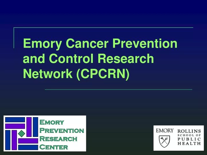 emory cancer prevention and control research network cpcrn