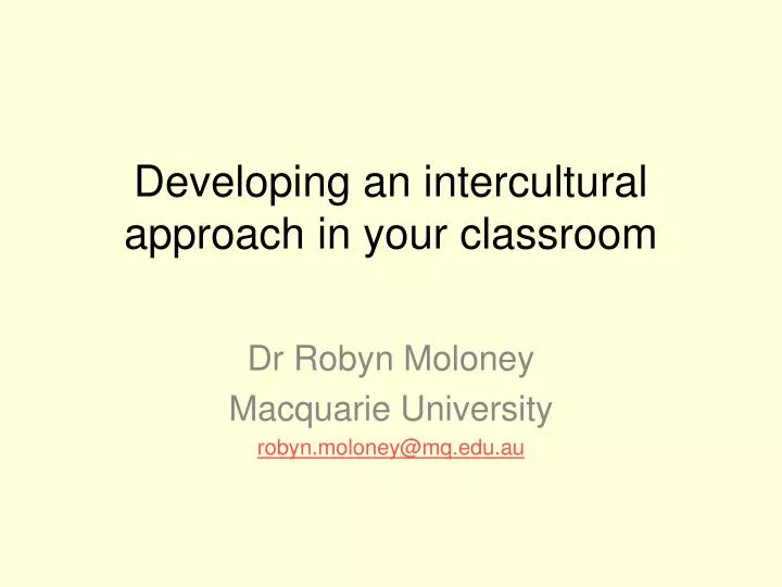developing an intercultural approach in your classroom